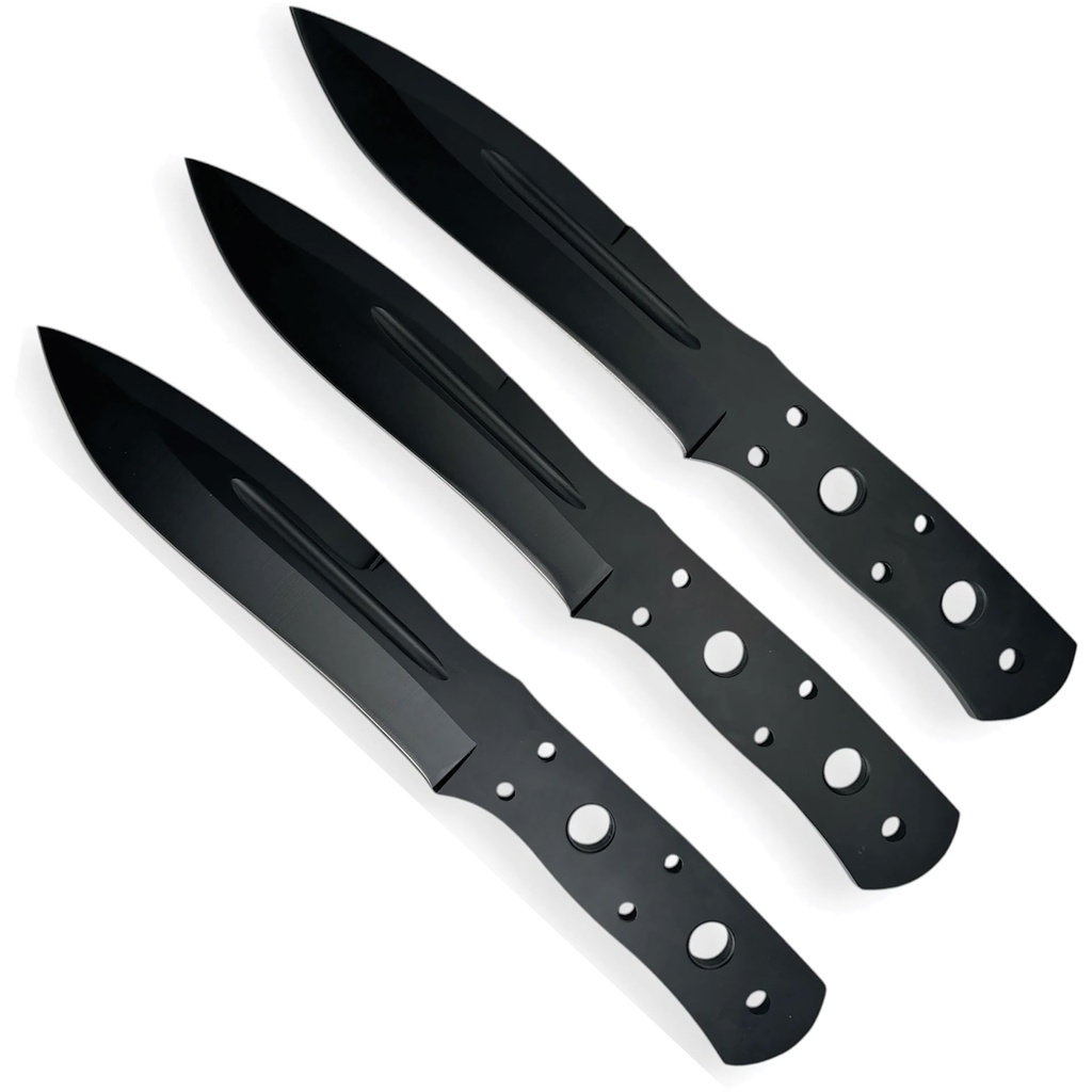 Stealth Fullers Center-Balanced Throwing Knife Set - Matte Black