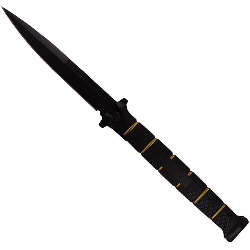 Midnight Stiletto Rapid-Deploy Spring Assisted Knife - Matte Black