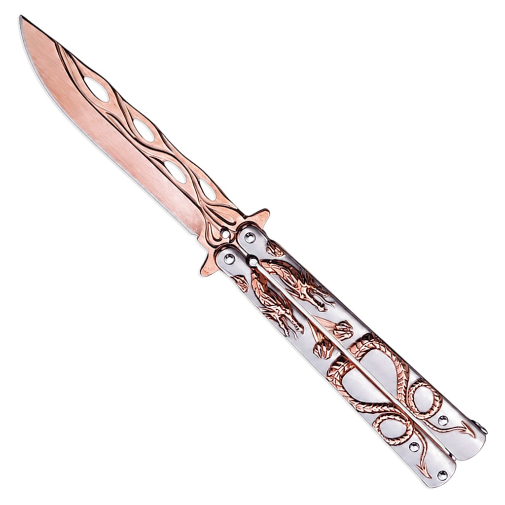 Dragon Ember Display-Grade Butterfly Knife - Rose Gold