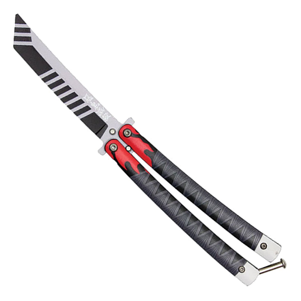 Flame-Edge Precision-Balanced Butterfly Knife - Matte Black