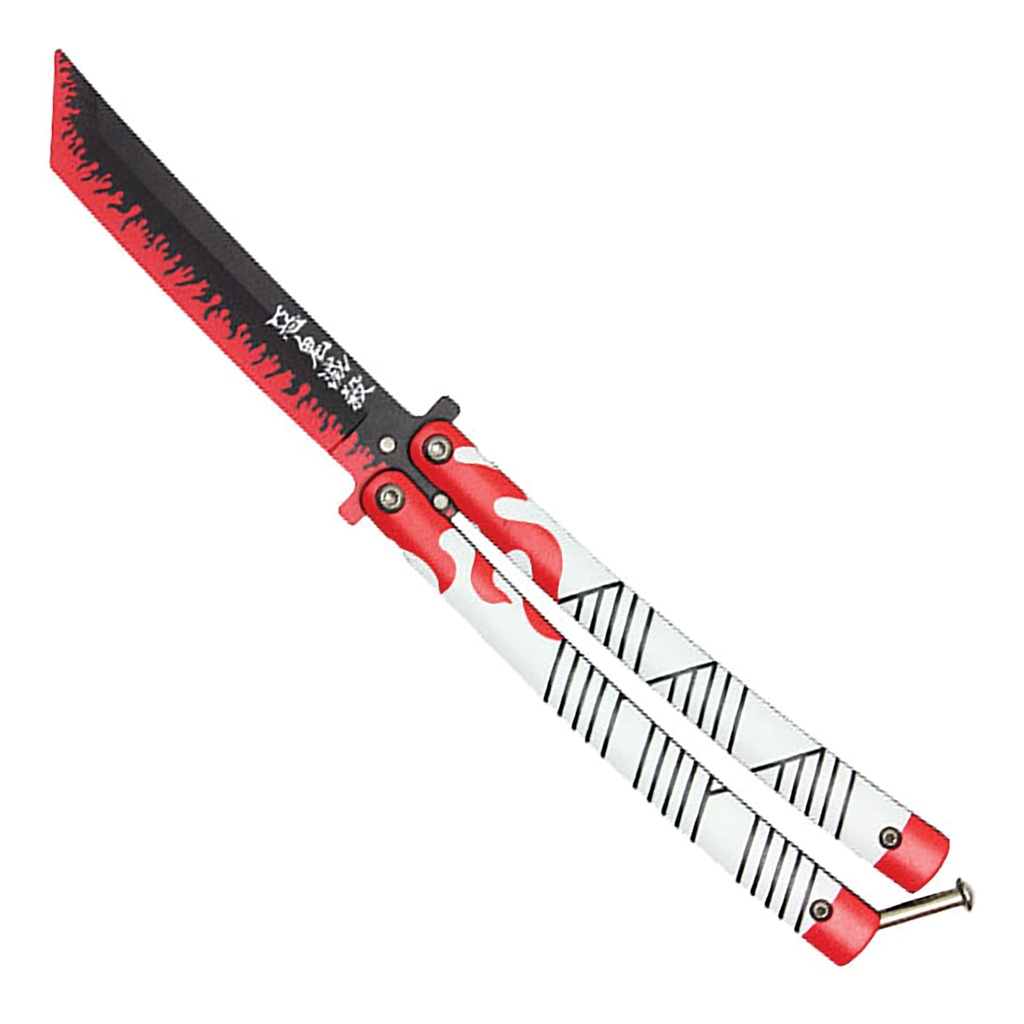Ember Kanji Precision Butterfly Knife - Black & White