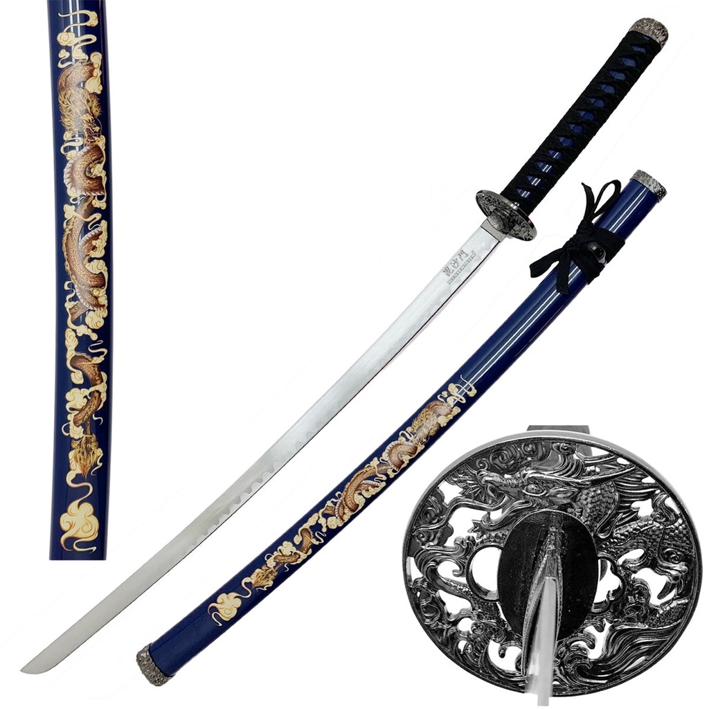 Blue Dragon Samurai Sword with Plastic Scabbard