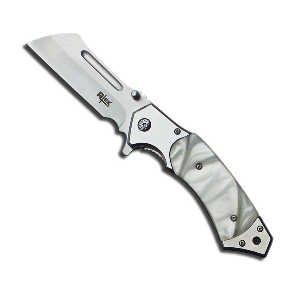 Pearl Cleaver Quick-Deploy Assisted Folding Knife - White Pearl