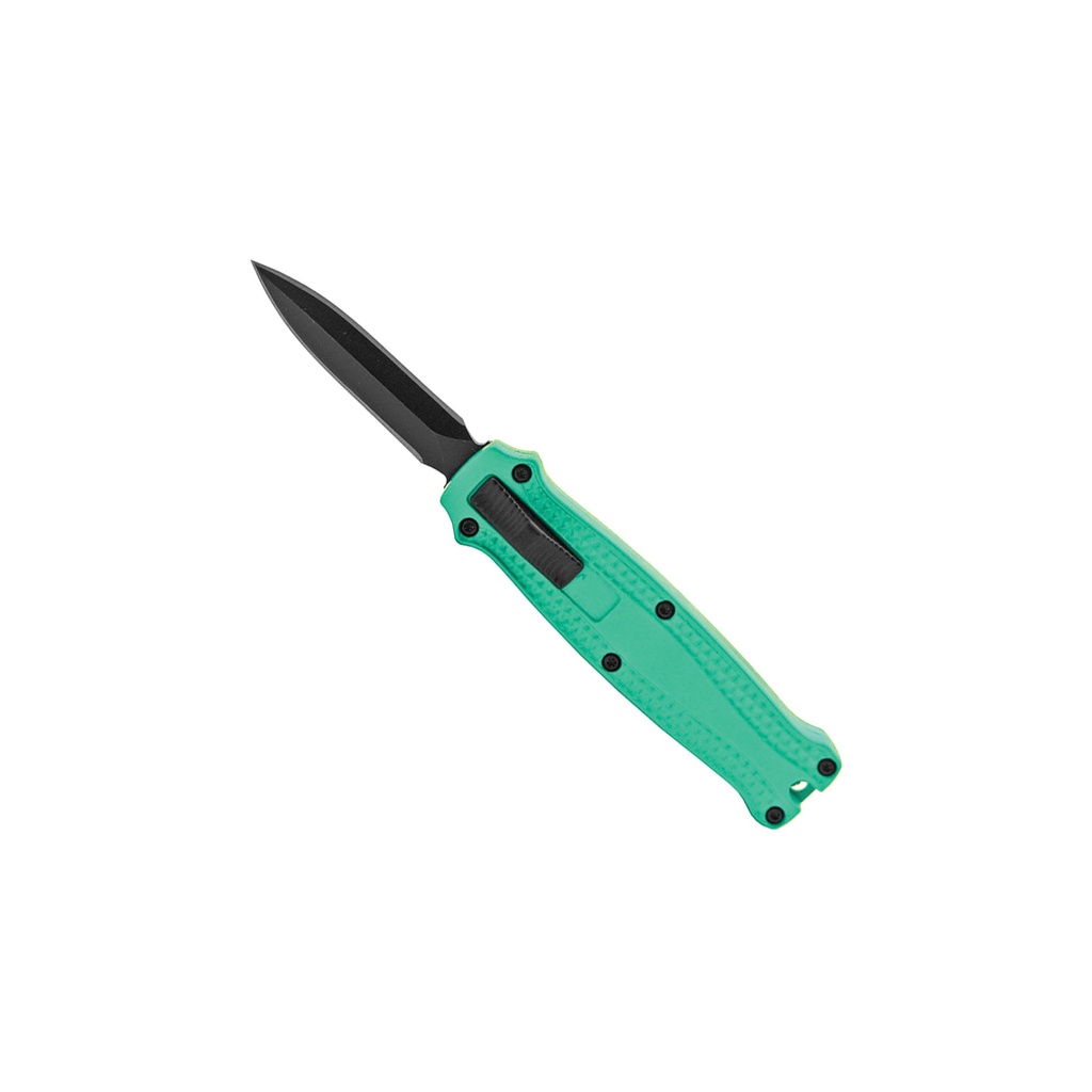 Teal Shadow Double-Action Mini OTF Knife - Translucent Teal