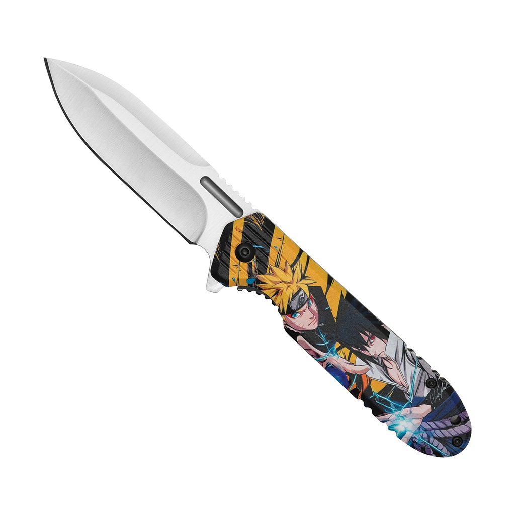 Hidden Leaf Rivalry Assisted Opening Knife - Naruto Graphic Steel