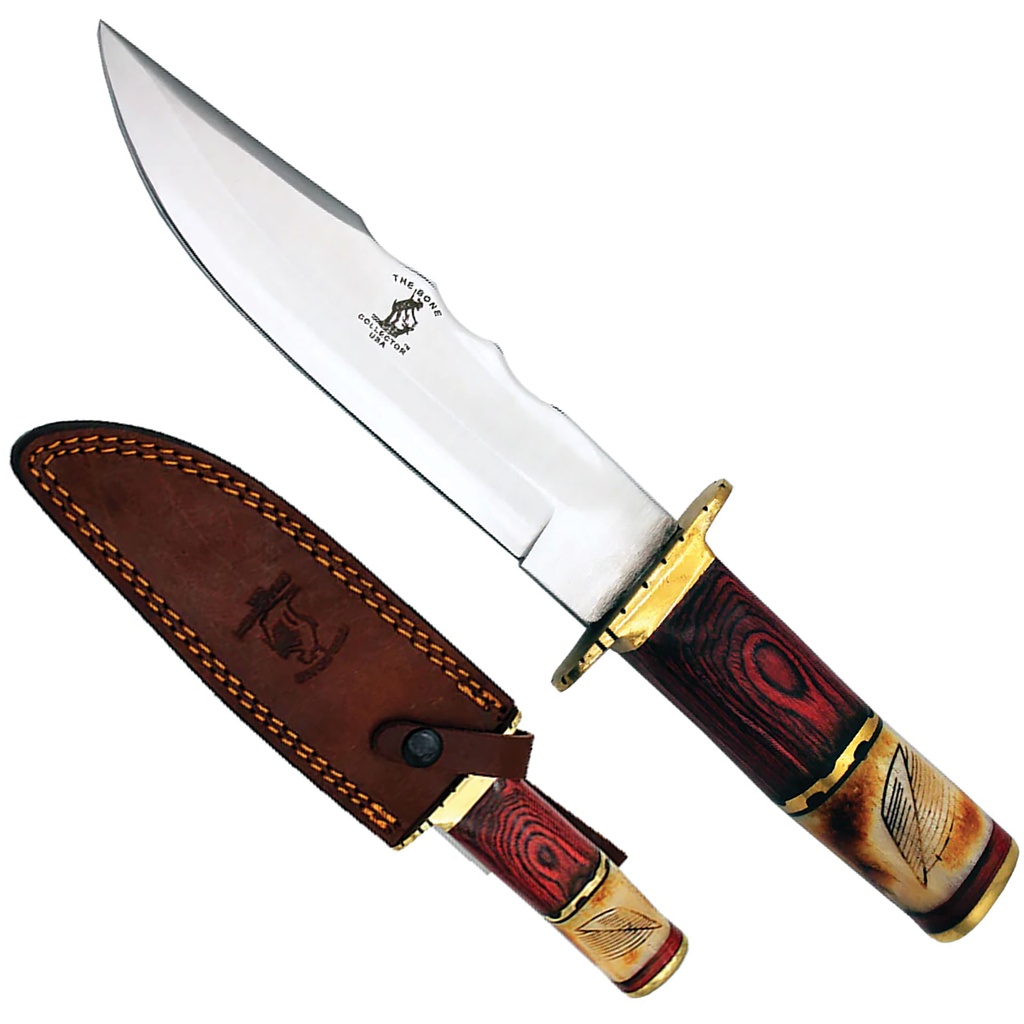 Frontier Feather Heritage Fixed Blade Hunting Knife - Bone & Spanish Wood