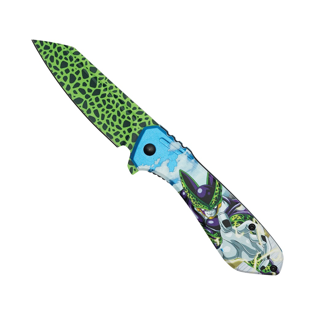 Perfect Warrior Anime Tribute Assisted Opening Knife - Green Graphic