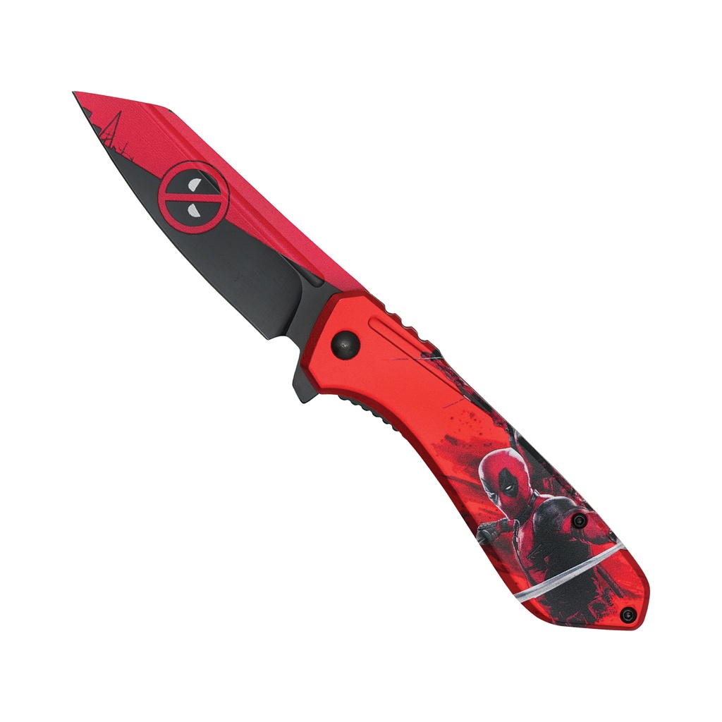 Mercenary Mayhem Spring-Assisted Pocket Knife - Red Graphic Steel