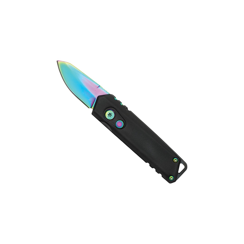 Atomic Pulse Push-Button Automatic Knife - Rainbow Steel