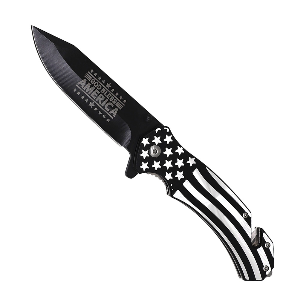 Patriot Rescue Spring-Assisted Folding Knife - USA Flag