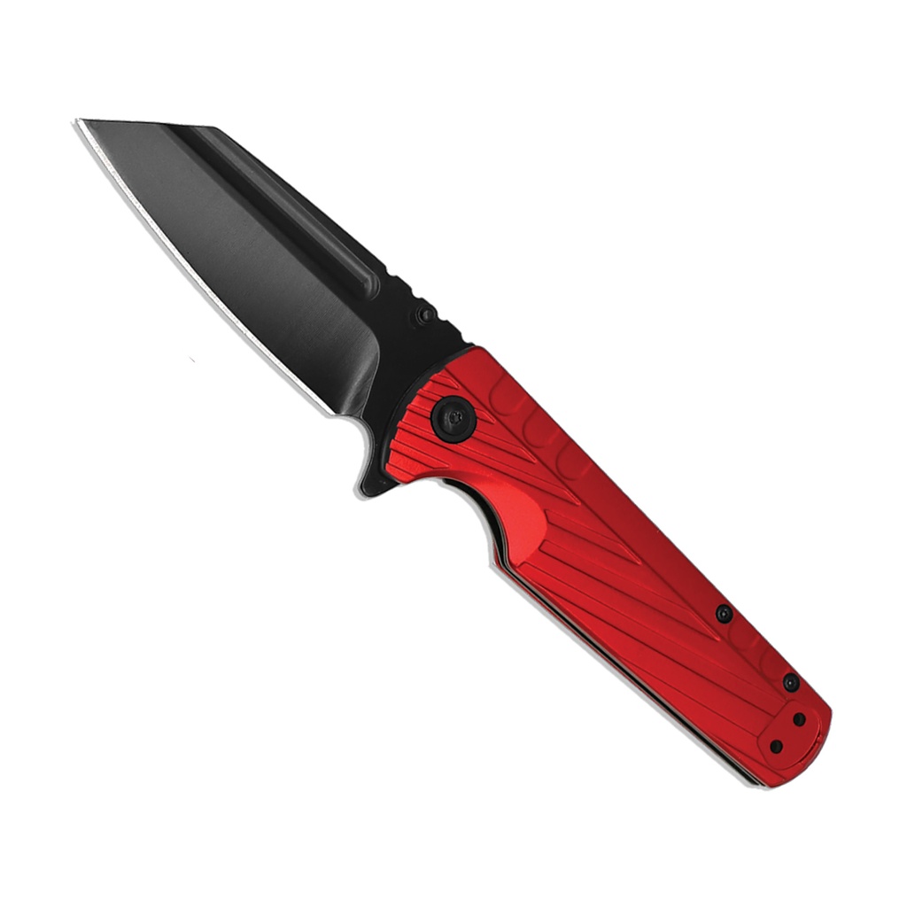 Crimson Velocity Spring-Assisted Tactical Knife - Red Aluminum