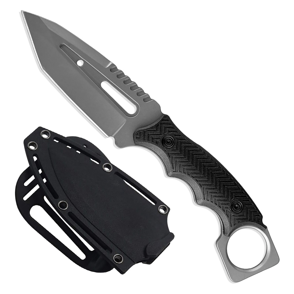 Ringlock Breach-Ready Tactical Fixed Blade Knife - Black Nylon