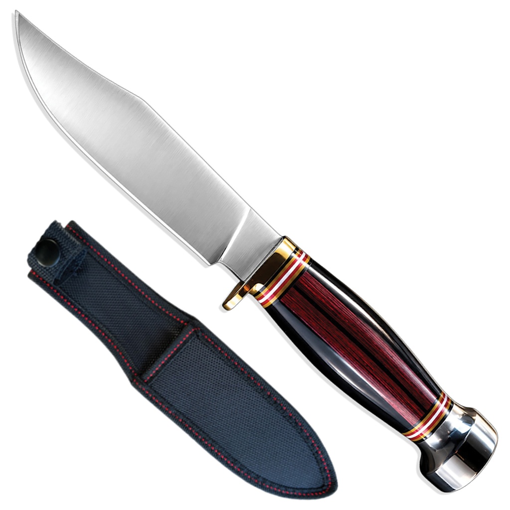 Heritage Trail Full-Tang Hunting Knife - Red Wood
