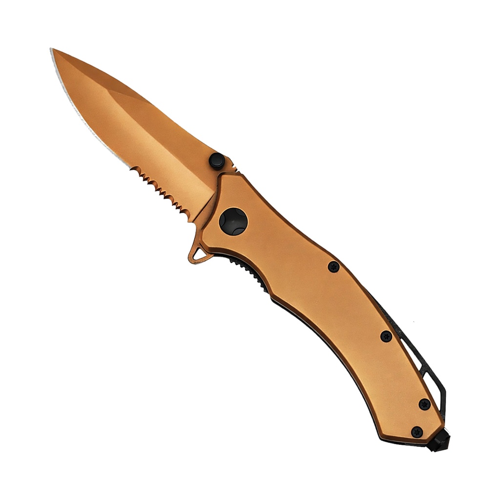Bronze Breach Tactical Spring Assisted Knife - Matte Bronze