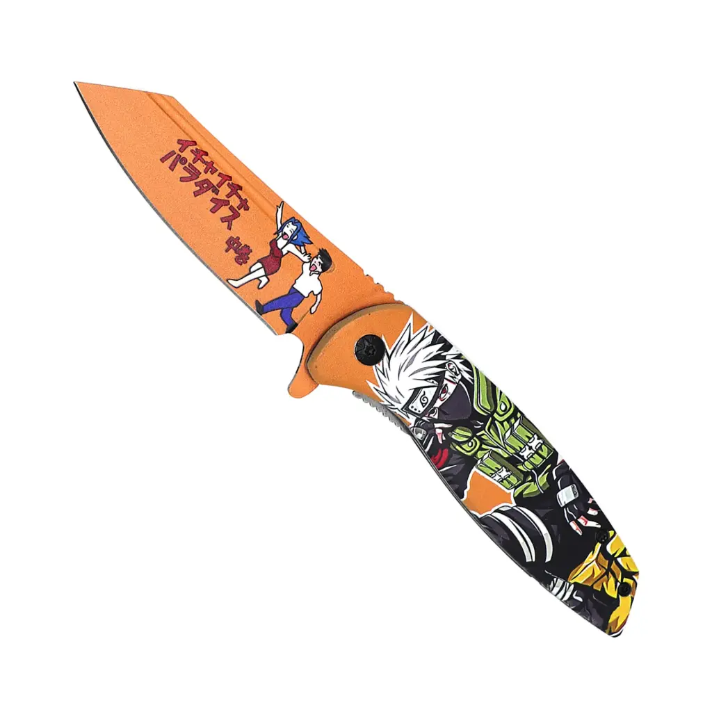 Team Kakashi Flash Spring-Assisted Folding Knife - Naruto Orange