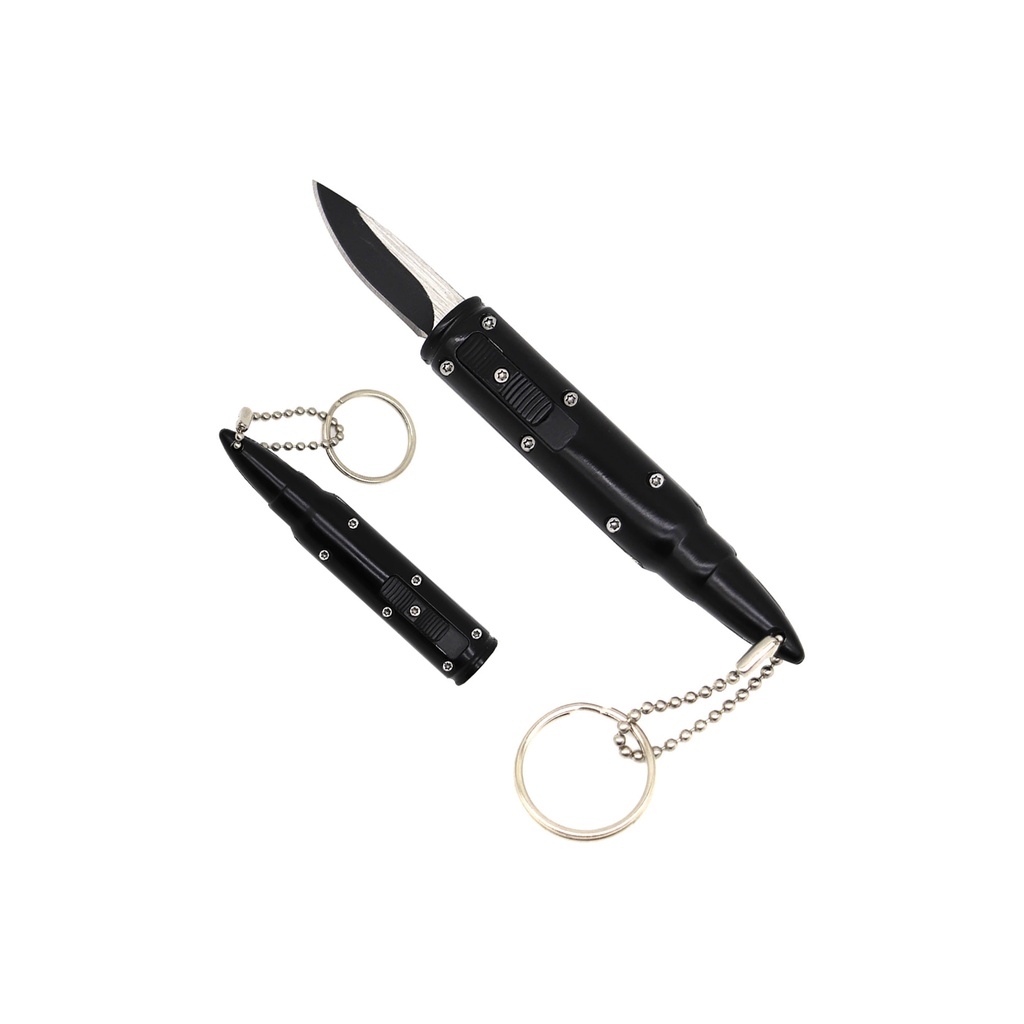Stealth Capsule Keychain OTF Knife - Matte Black