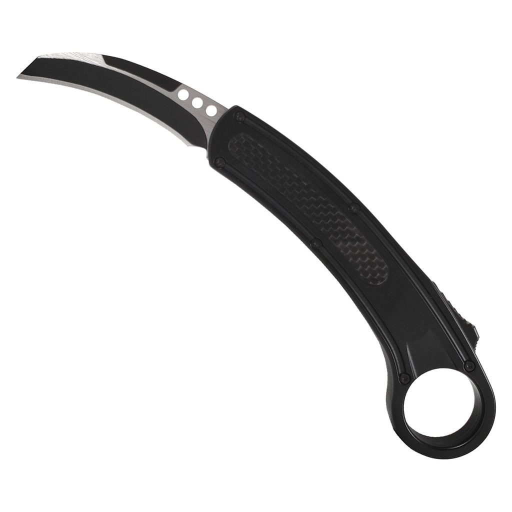 ArchAngel Descent Button-Driven OTF Karambit Knife - Carbon Fiber