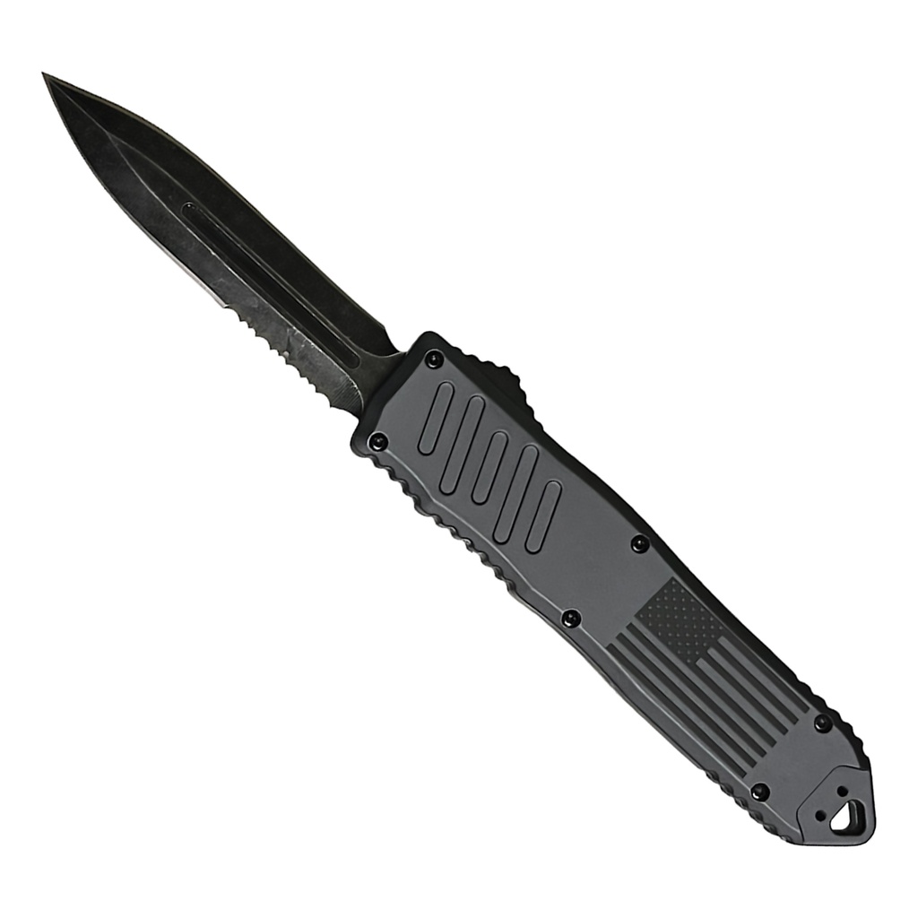 Stars & Stripes Rapid-Deploy OTF Knife - Gray Aluminum