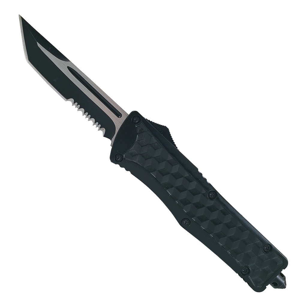 Cubist Geometry Quick-Deploy OTF Knife - Midnight Black