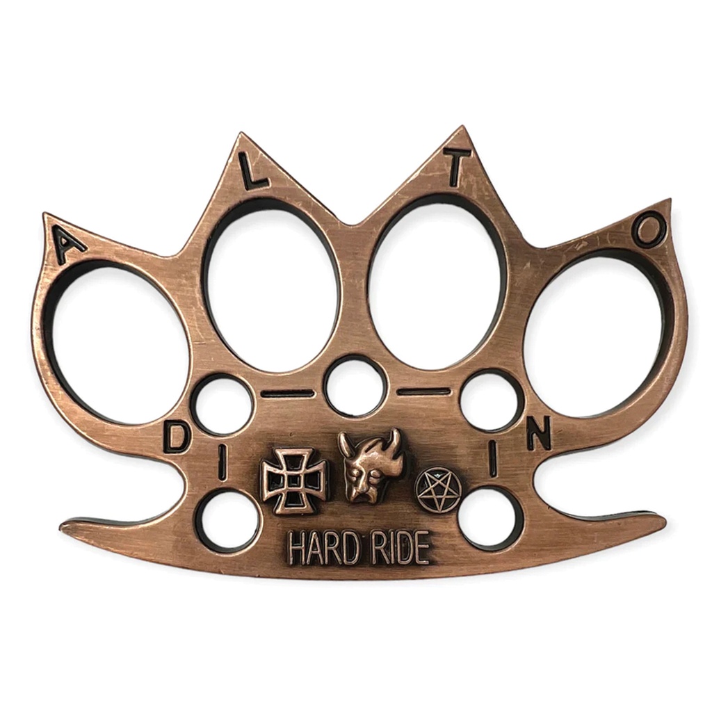 Hard Ride Bull Emblem Collectible Brass Knuckles - Bronze
