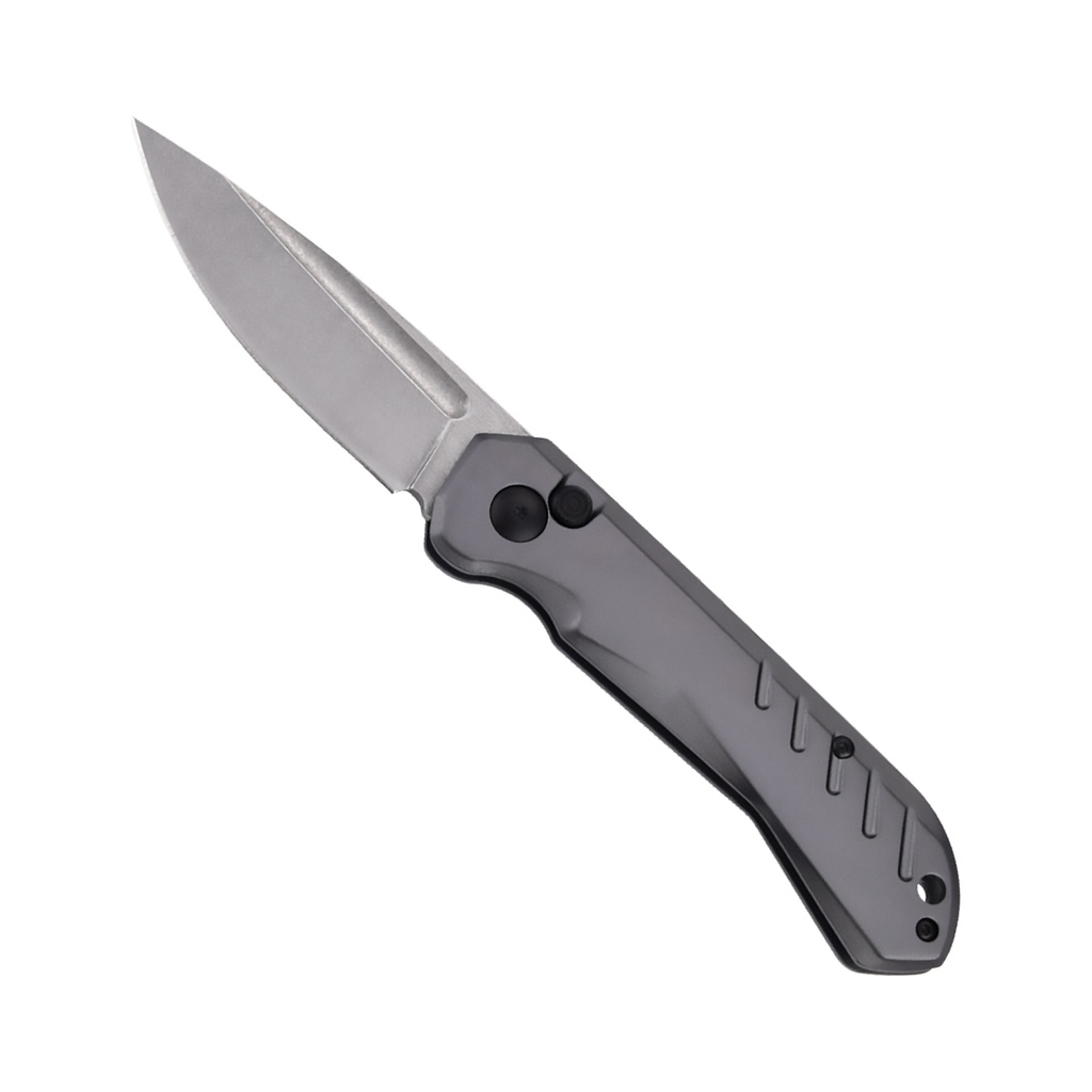 Ghostline CNC Precision Automatic Knife - Stonewash Gray Aluminum