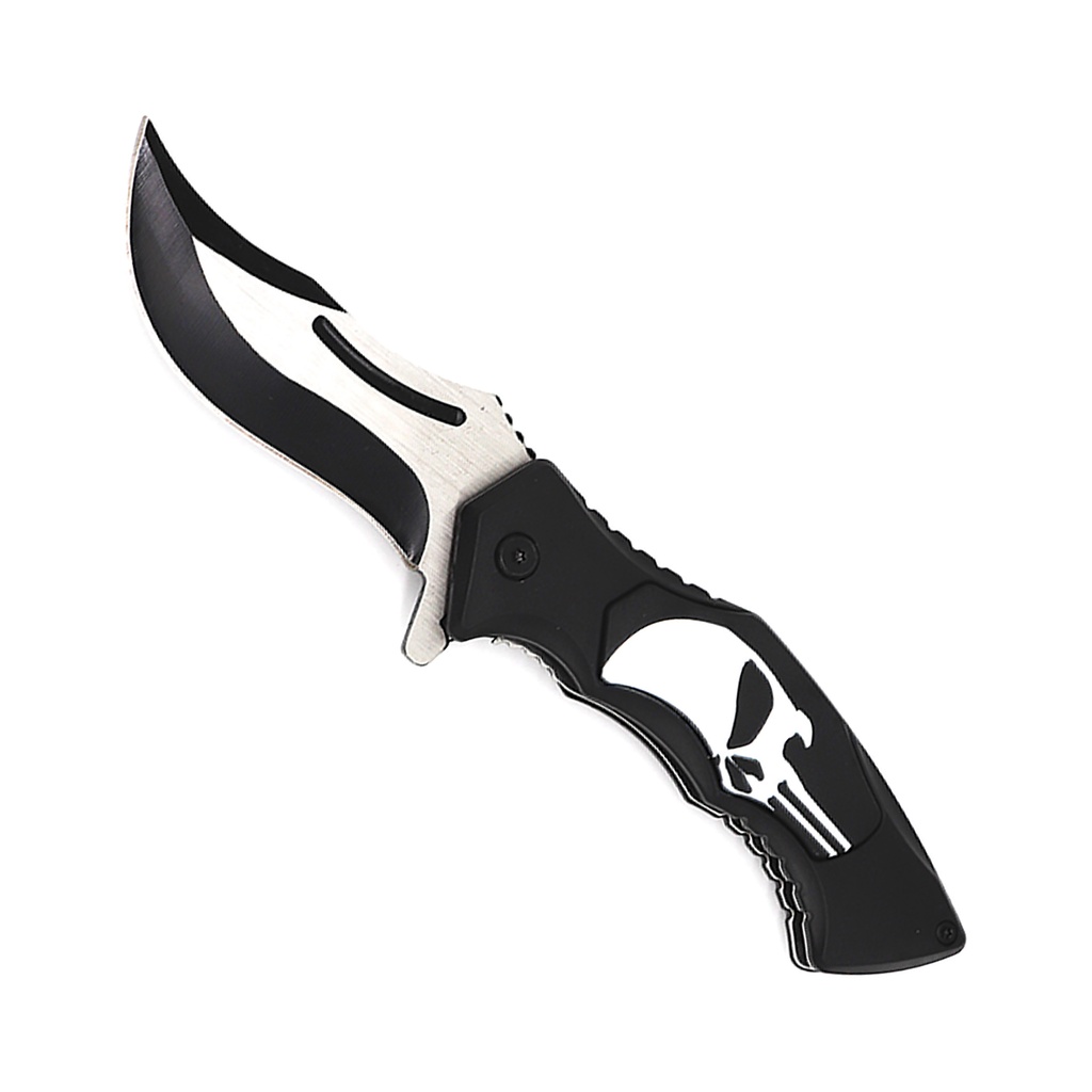 Skull Sentinel Quick-Deploy Assisted Opening Knife - Black Nylon Fiber
