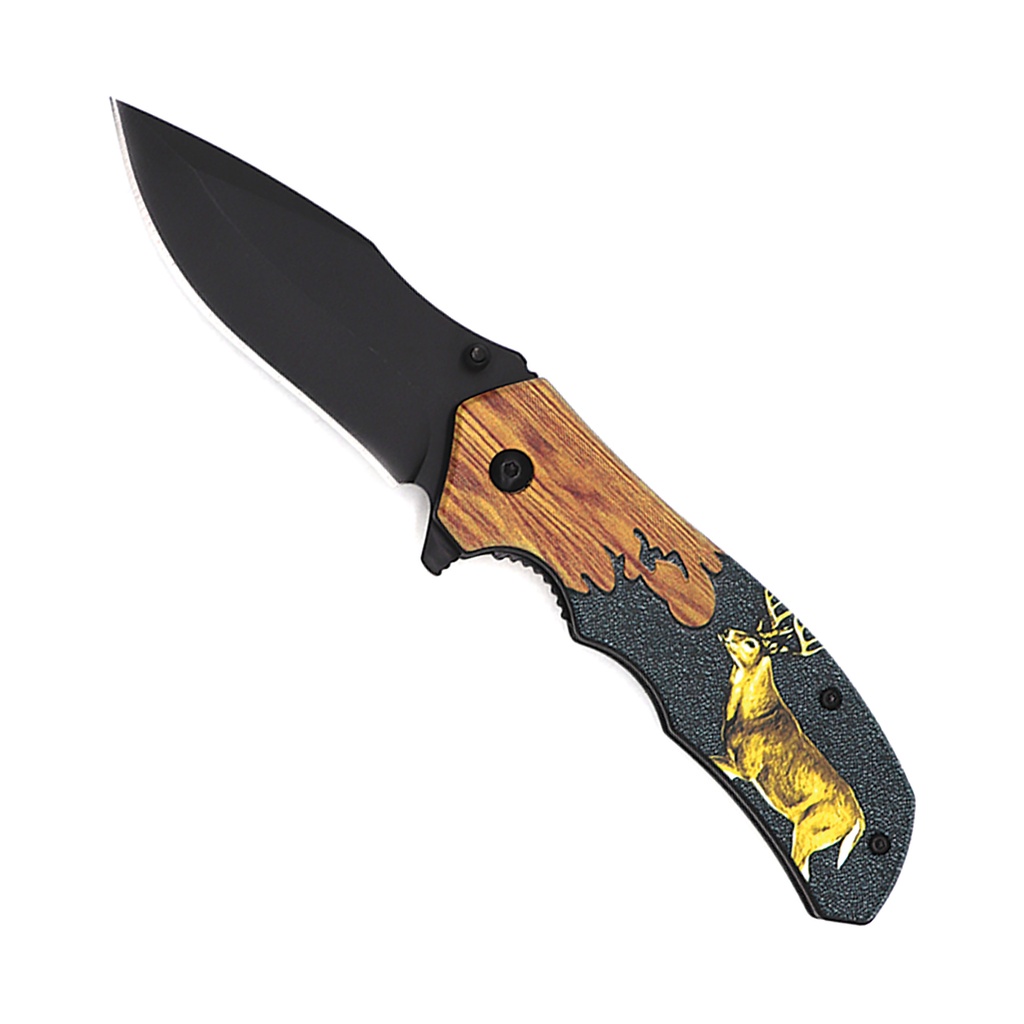 Deer Trail Quick-Deploy Assisted Opening Knife - Wood Grain