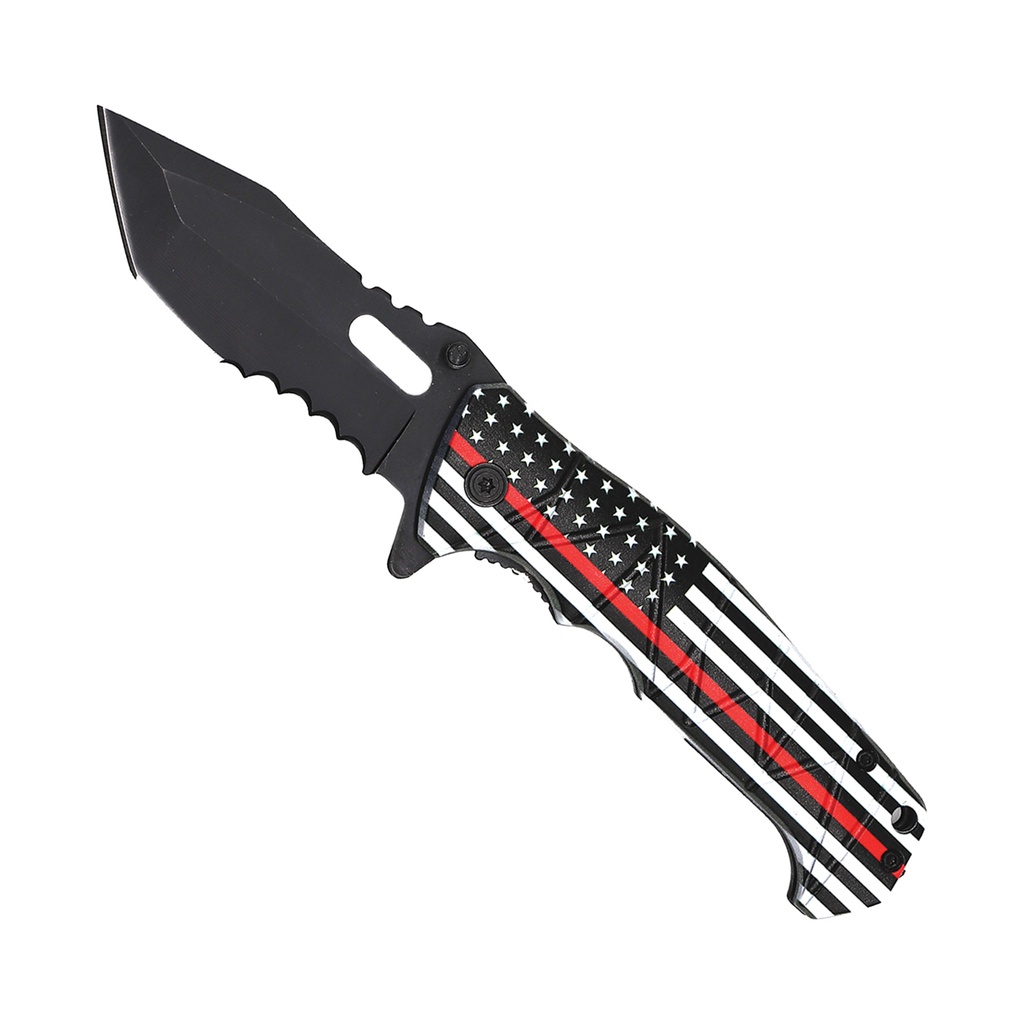 Thin Red Line Patriot Quick‑Assist Tanto Knife - ABS Black