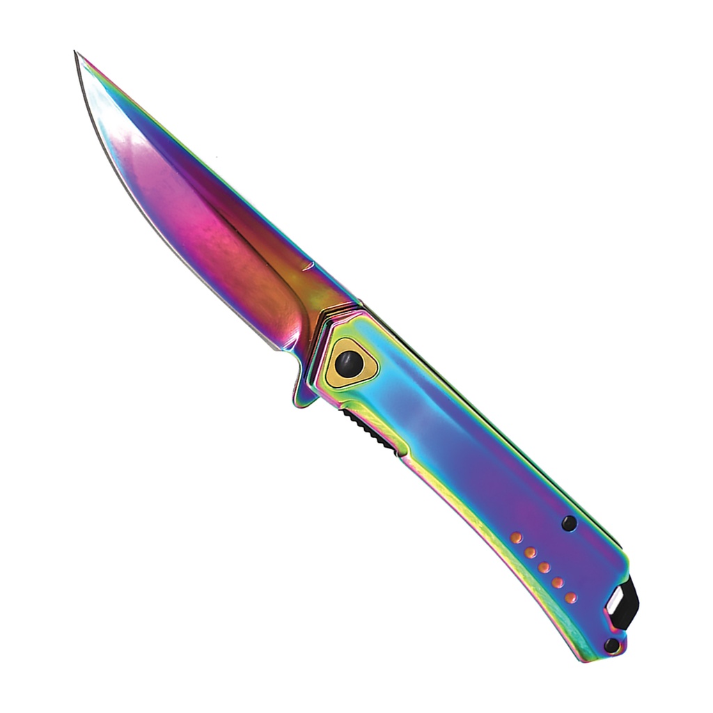 Prism Strike Flash-Deploy Assisted Opening Knife - TiNi Rainbow