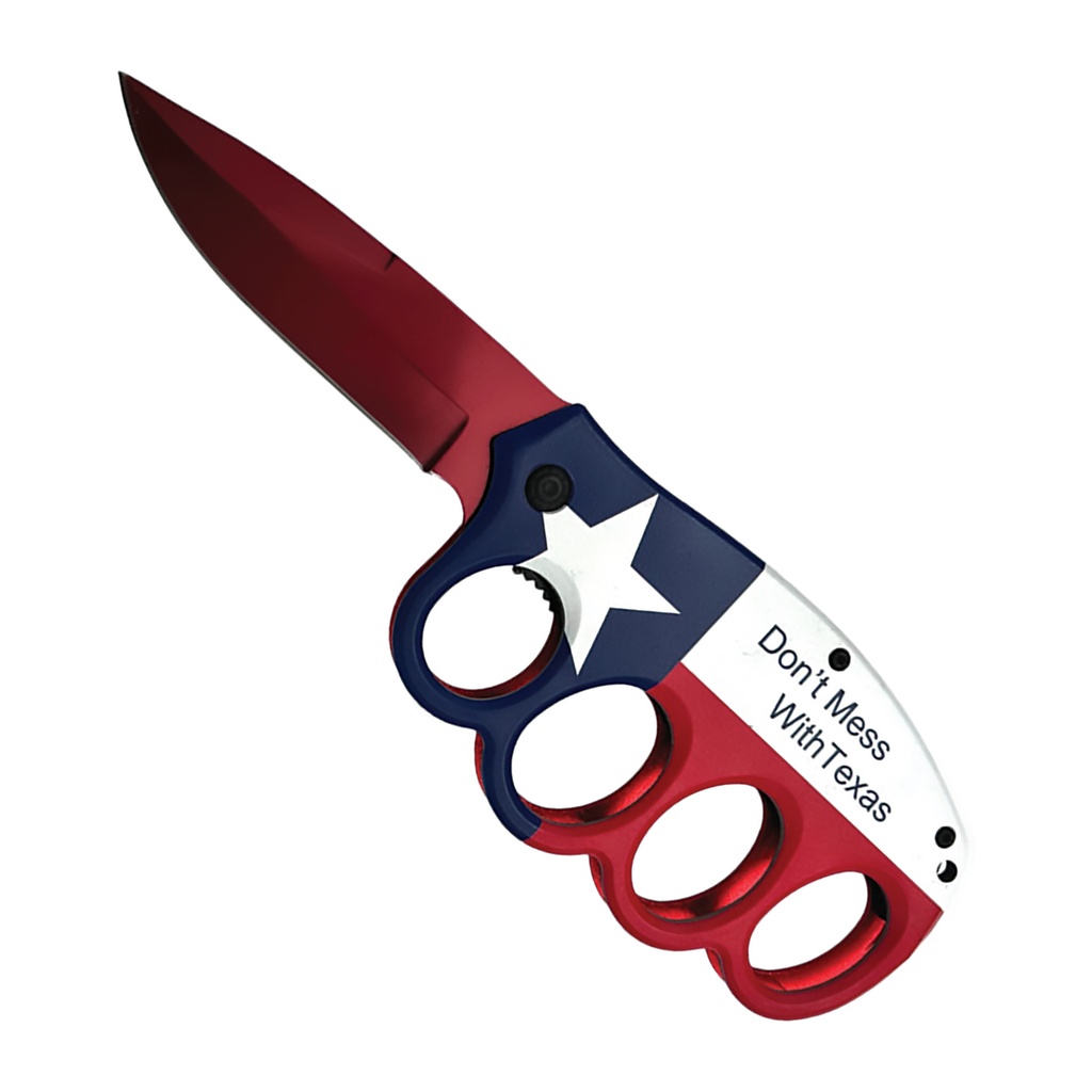 Lone Star Operator Assisted Knuckle Knife - Texas Flag
