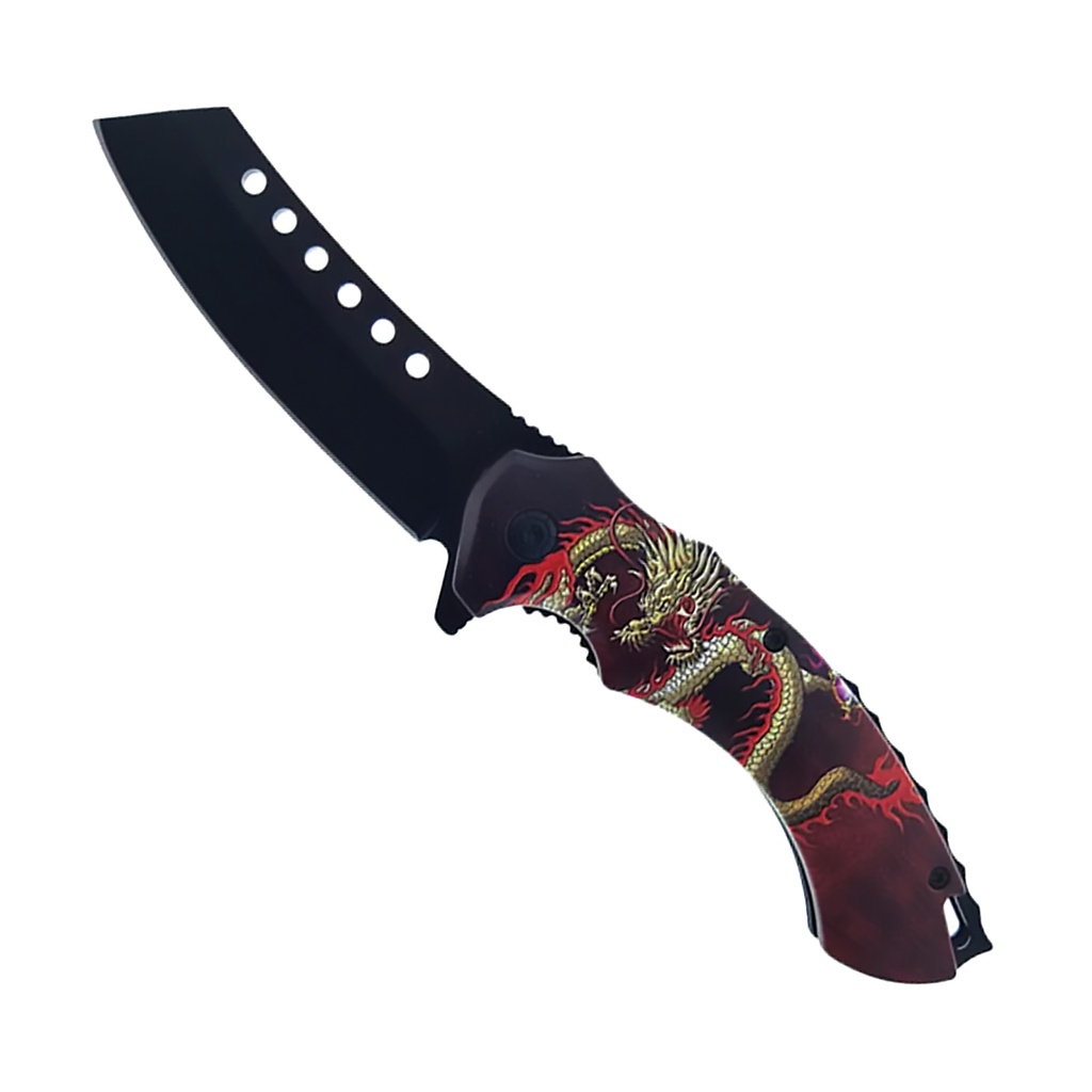 Mythic Dragon Quick-Strike Spring Assisted Knife - Red