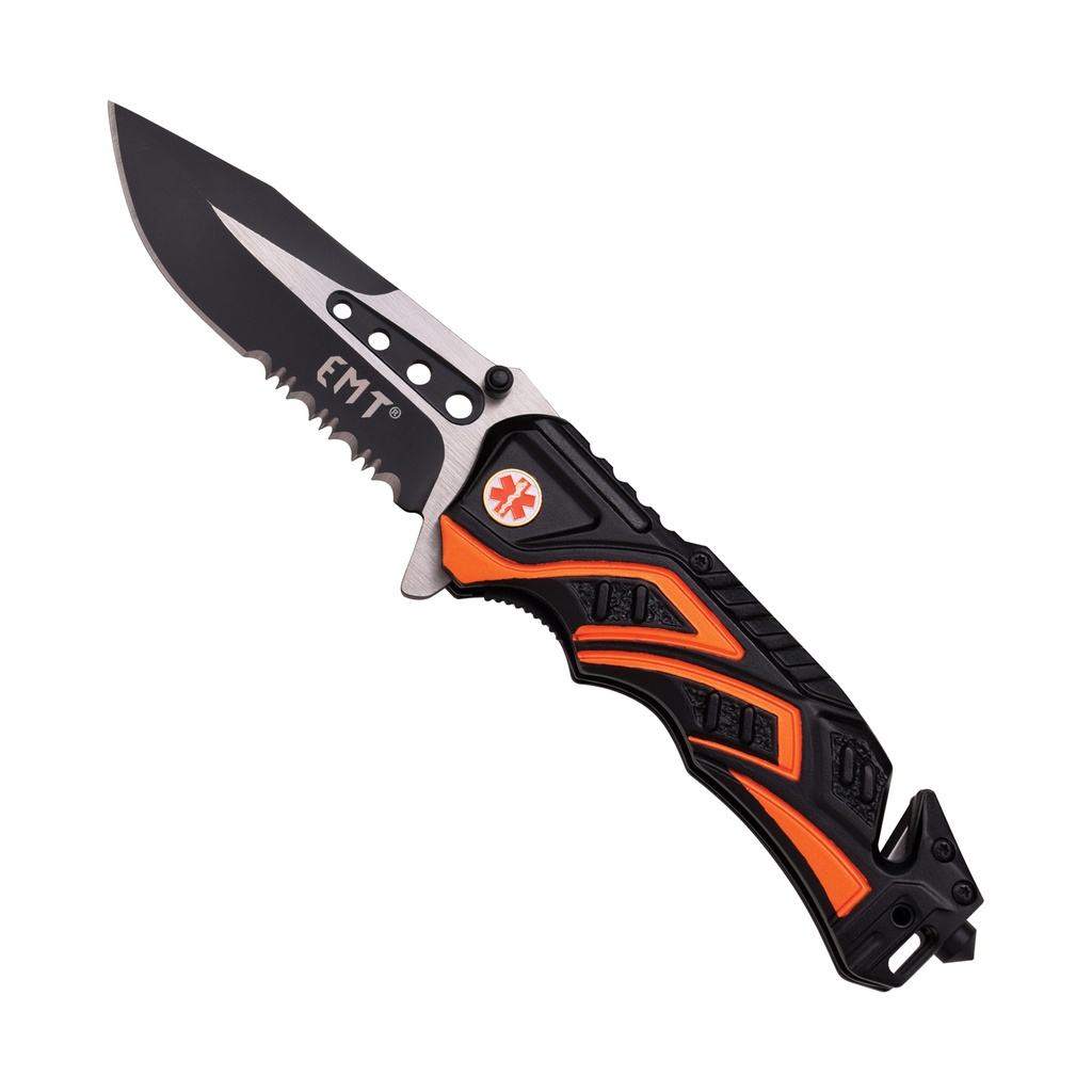 Rapid Beacon Spring Assisted EMT Knife - Orange Aluminum