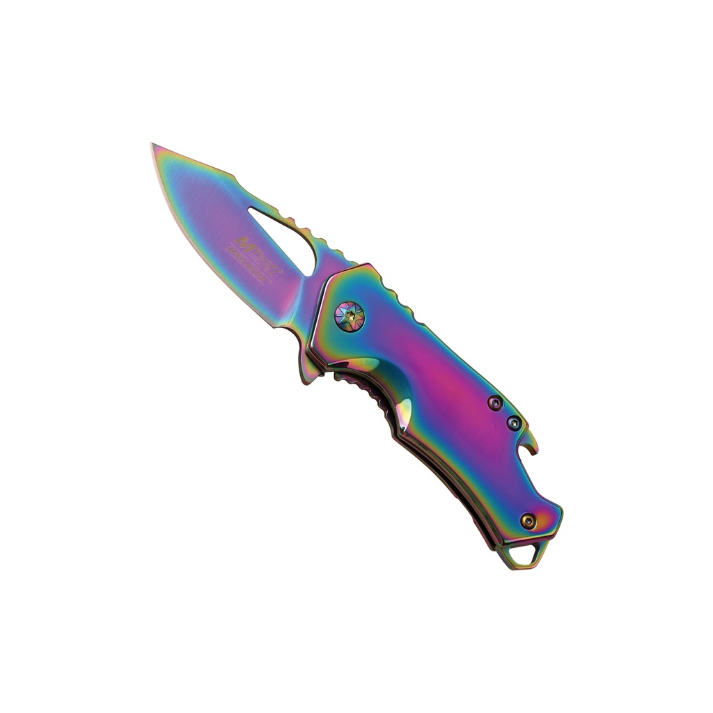 Prism Arc Quick-Deploy Spring Assisted Knife - Rainbow Titanium