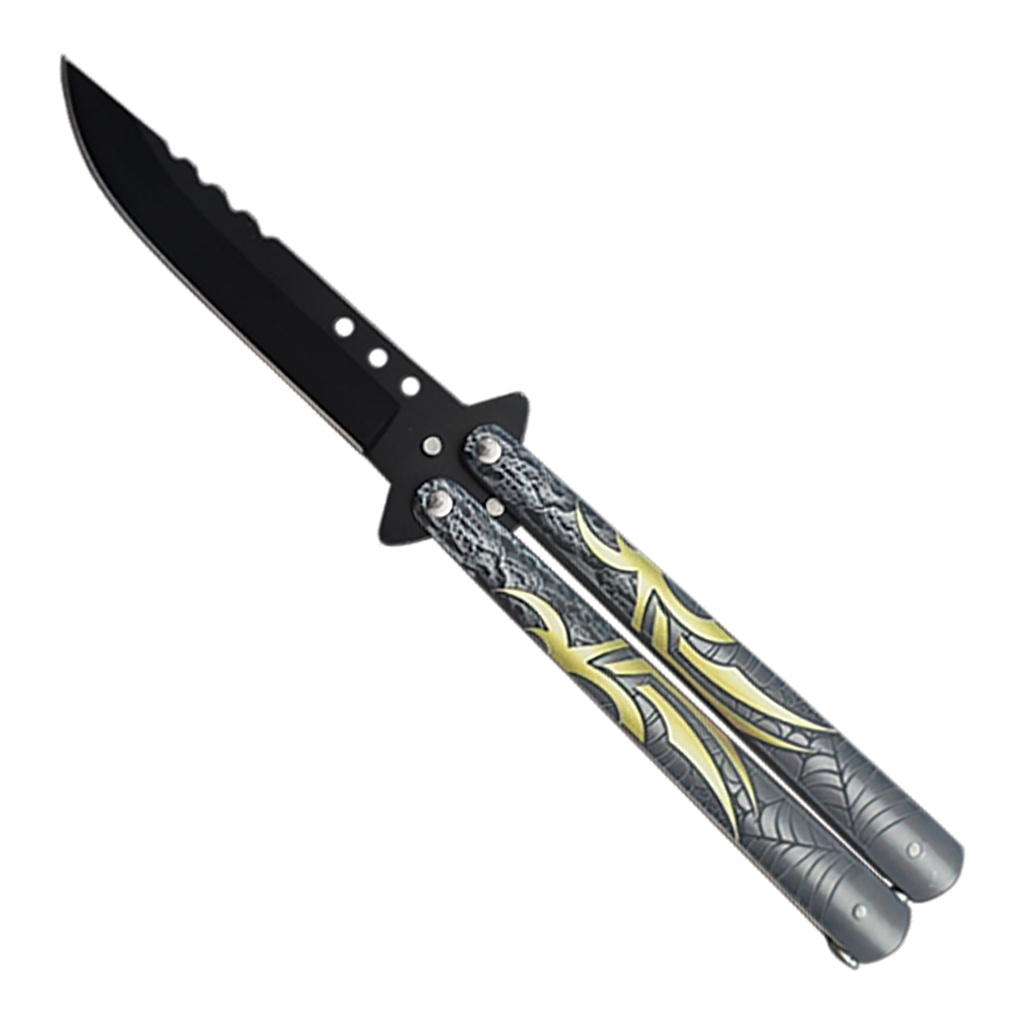 Webstrike Glide Butterfly Knife - Gold Black Blade
