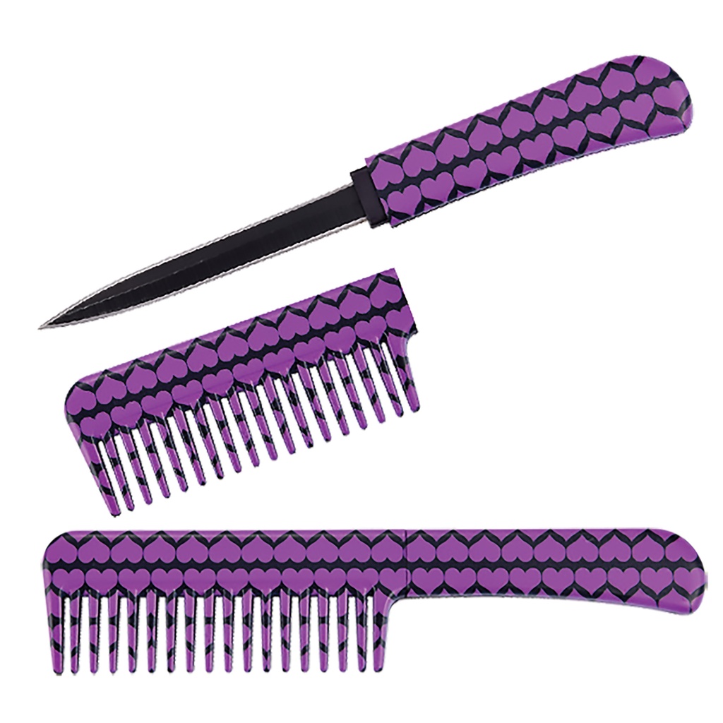 Purple Heart Discreet Dual-Use Comb Knife - Purple