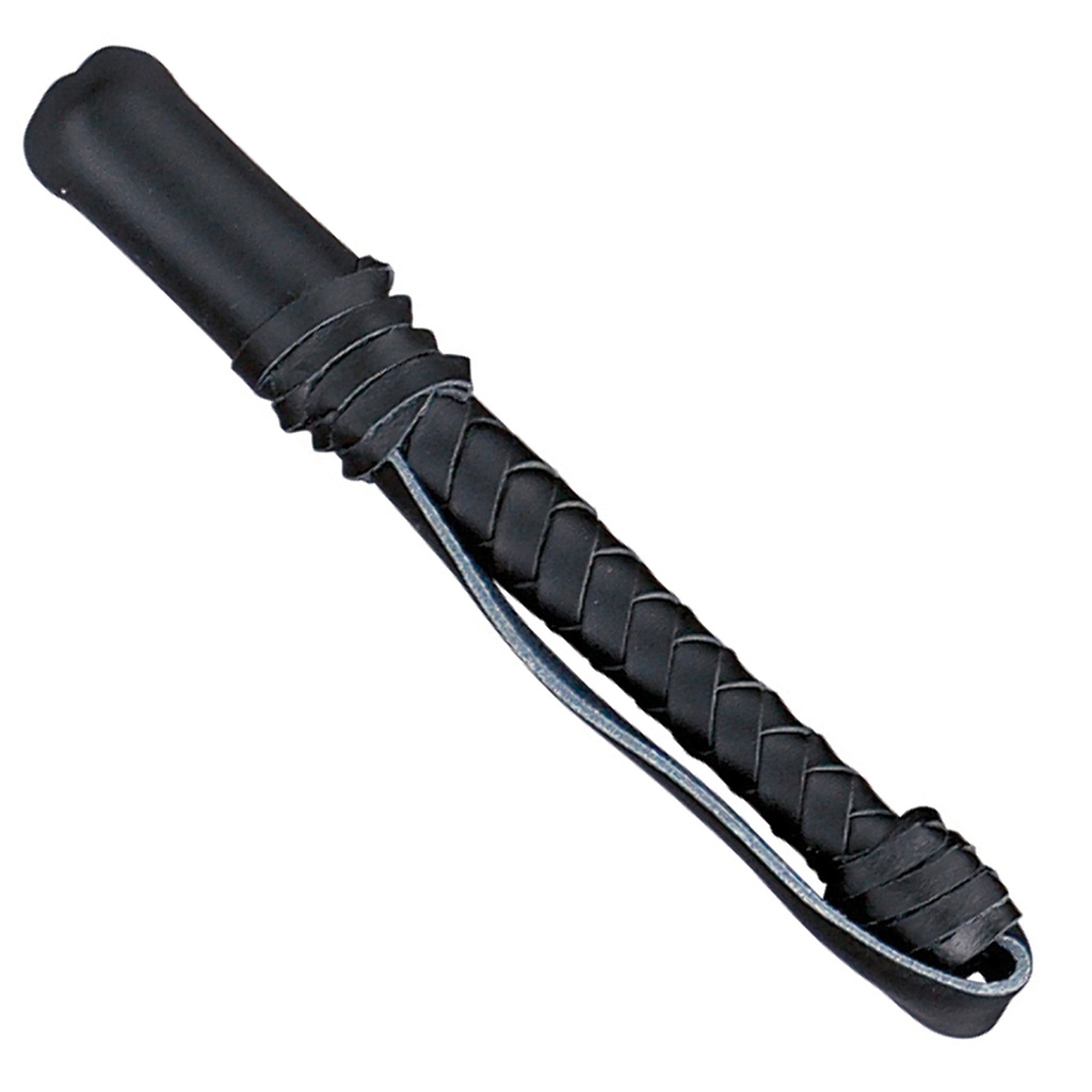 Braided Loop Weighted Billy Club - Black Leather
