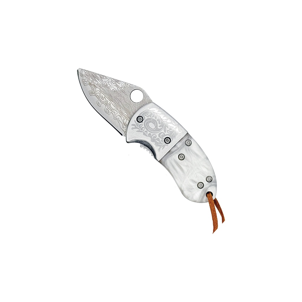 Heritage Glimmer Heirloom-Style Pocket Knife - White Marbled