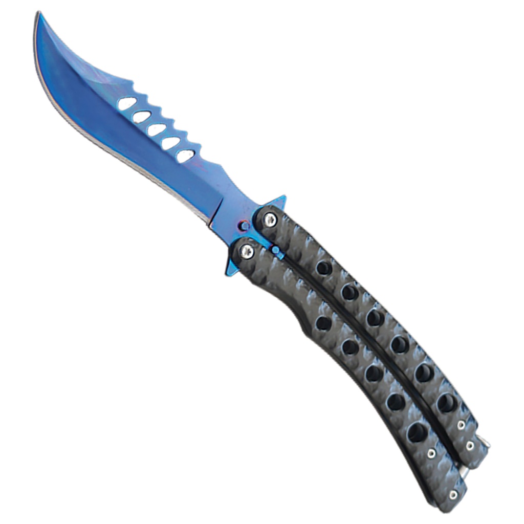 Riptide Recurve Butterfly Knife - Blue Steel