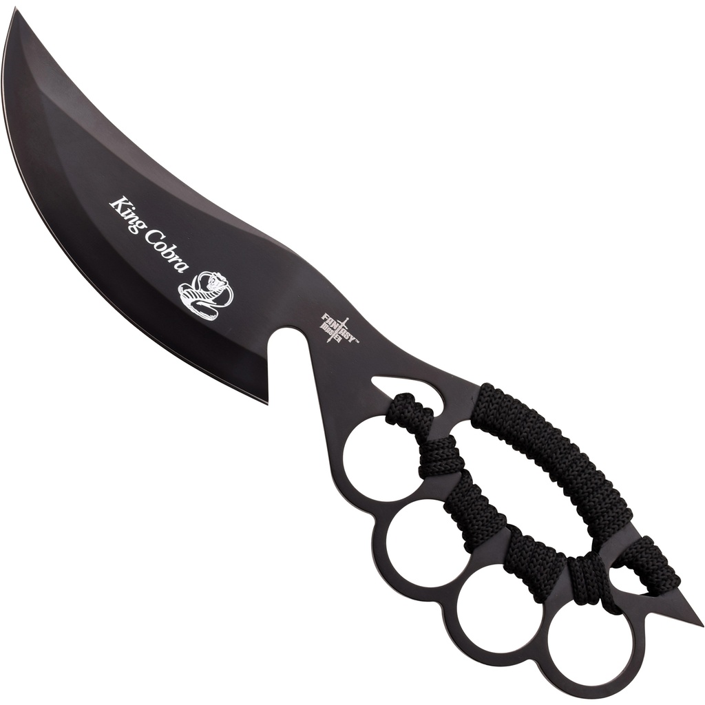 Trench-Guard Blackout Knuckle Knife - Matte Black