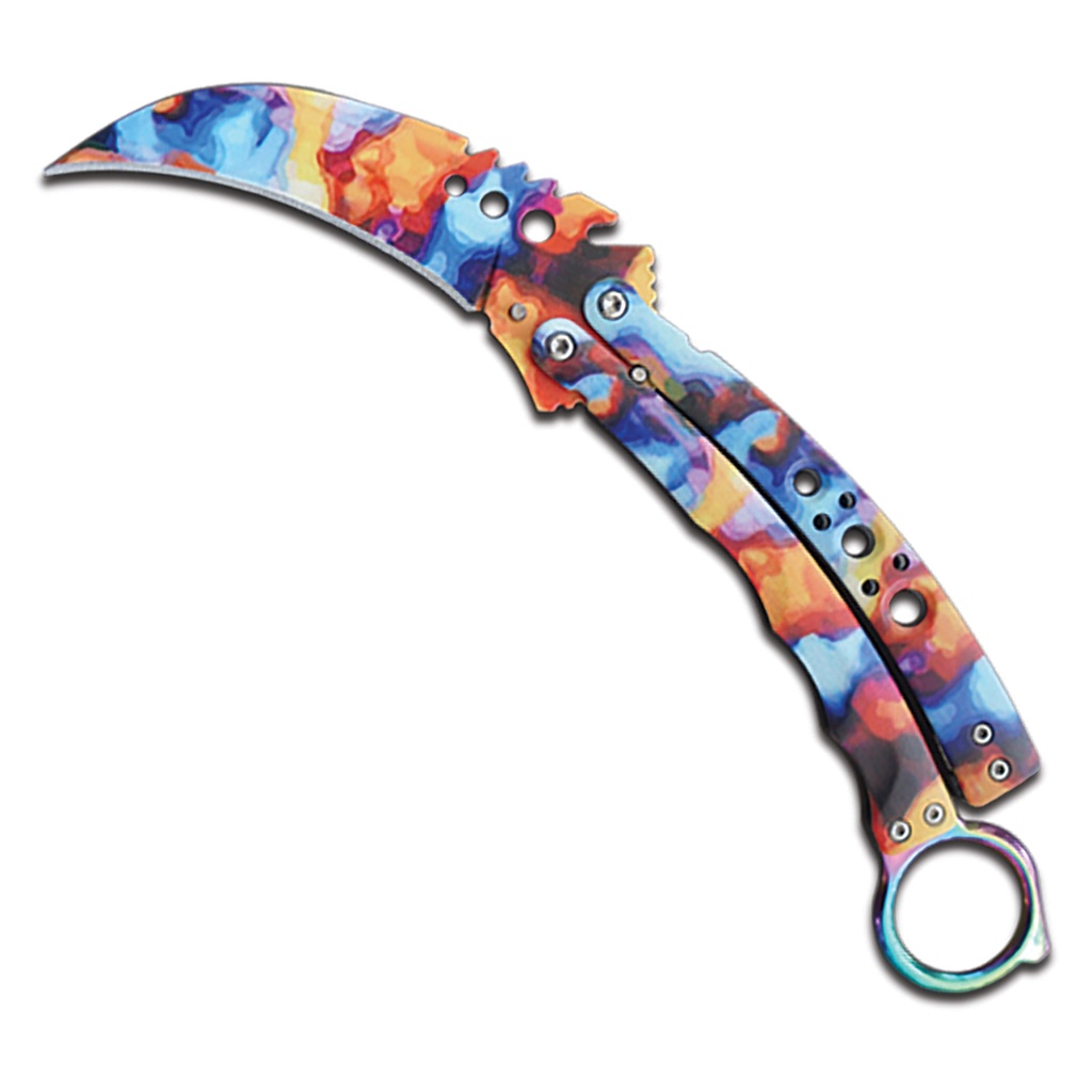 Spectrum Talon Ring-Guard Butterfly Knife - Rainbow