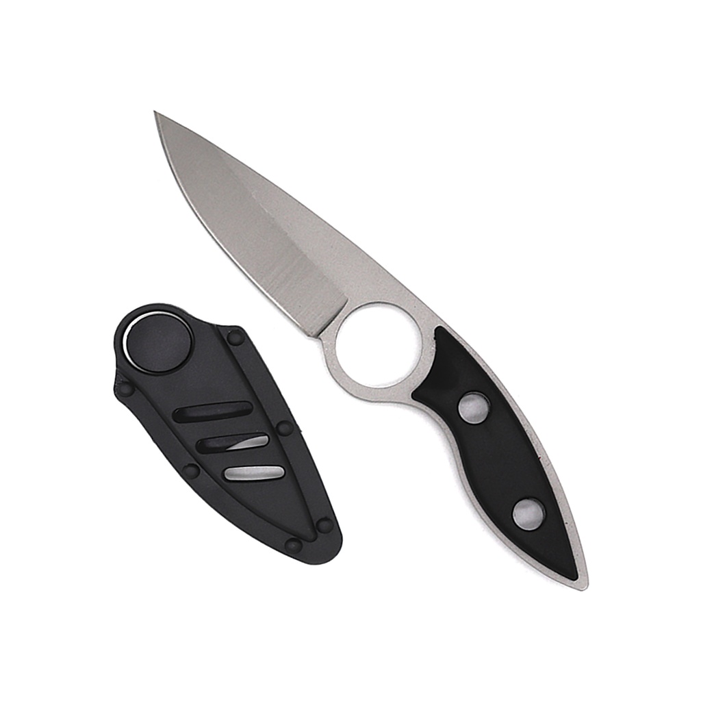 Ring-Guard Sentinel Fixed Blade Knife - Black Steel