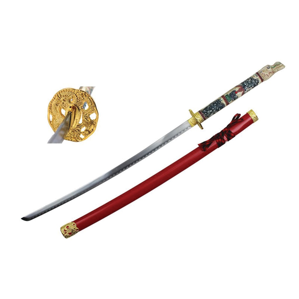 Imperial Dragon Collector Katana Sword - Red Scabbard