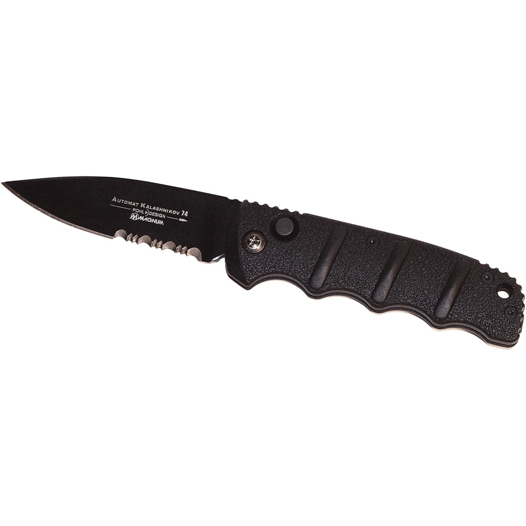 Kalashnikov Reliability Rapid-Deploy Automatic Knife - Black D2 Serrated