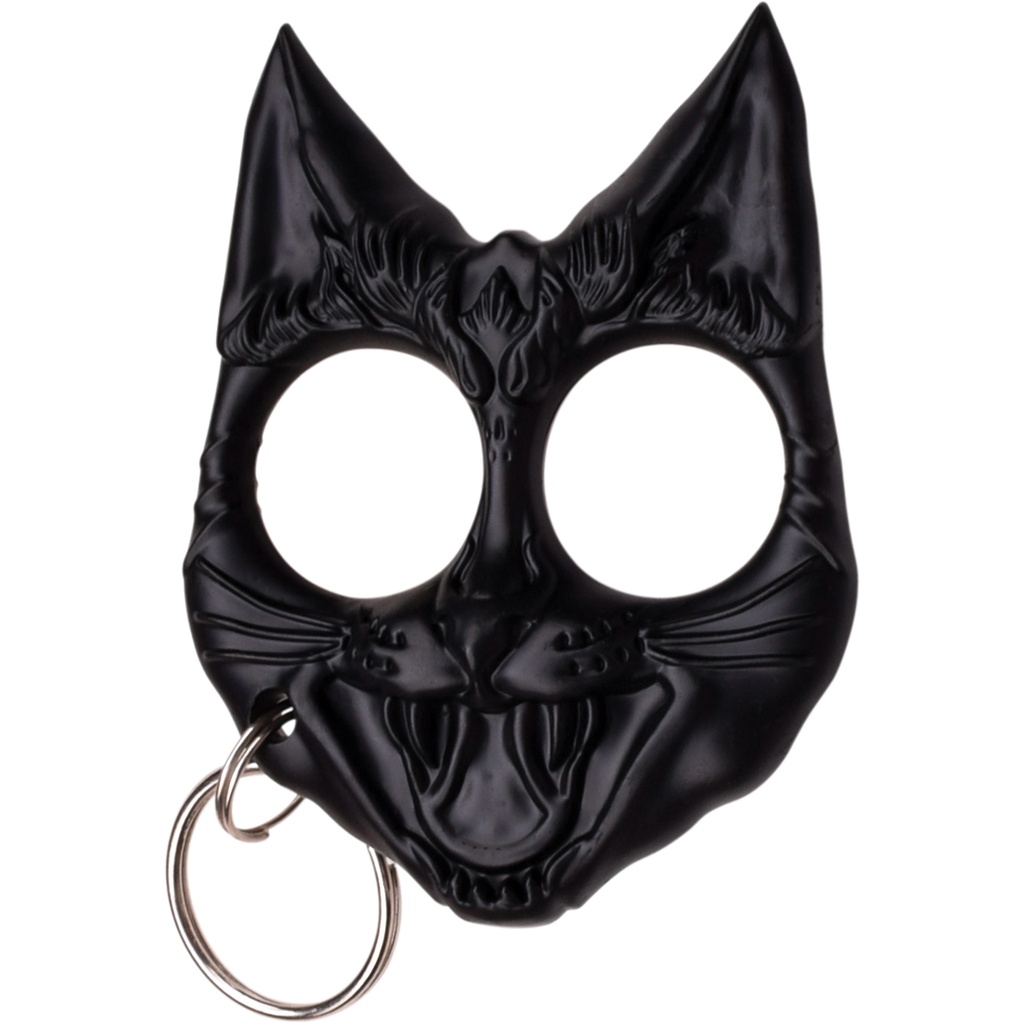 Shadow Prowler Cat-Ear Self-Defense Keychain - Midnight Black