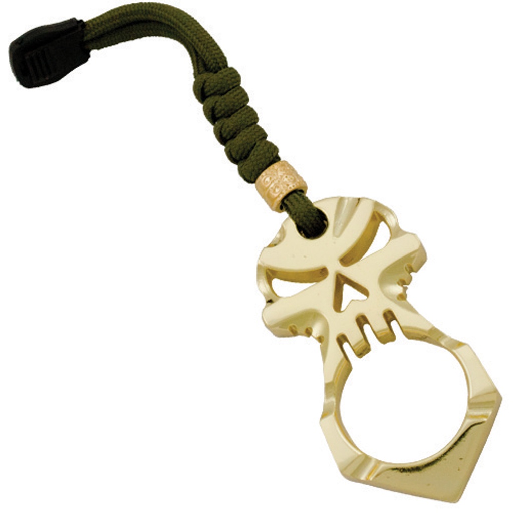 Skull Anchor Bottle-Opener Self Defense Keychain - Gold