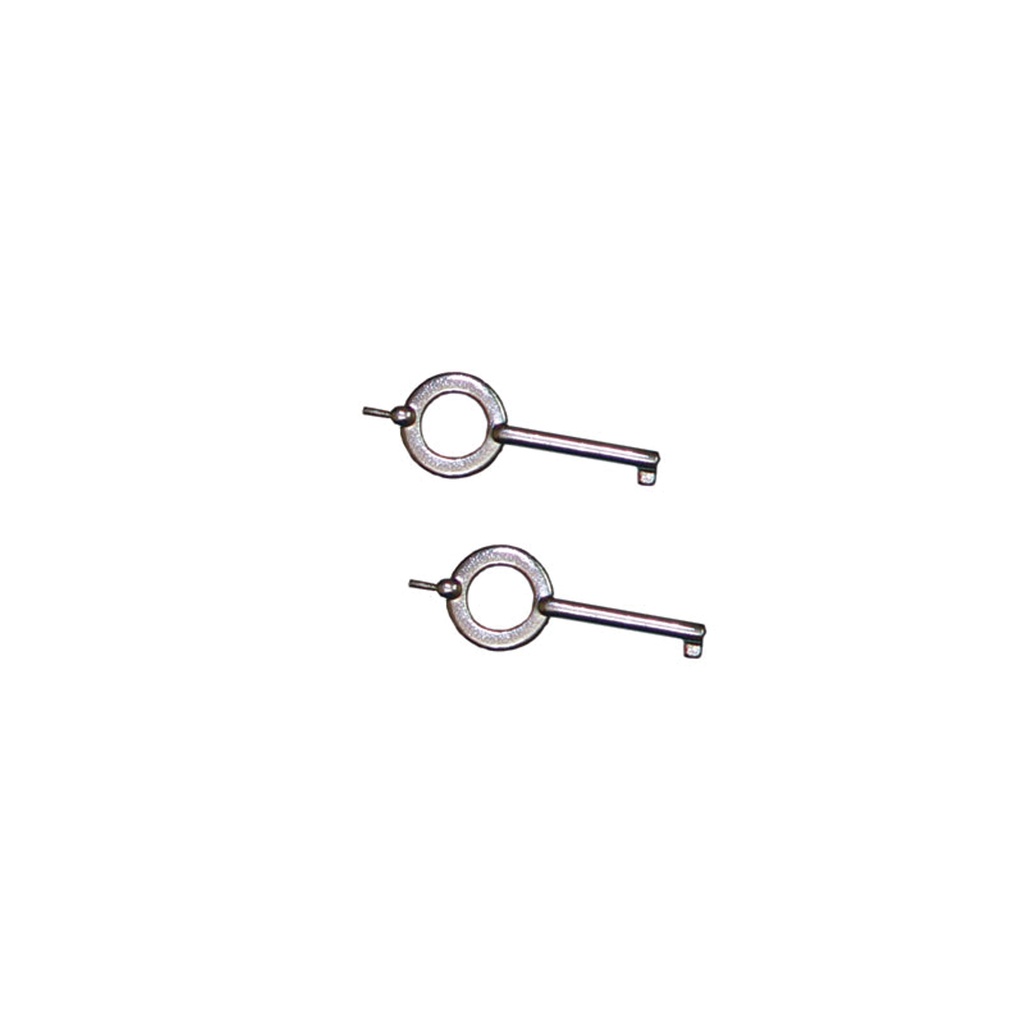 Twin Ring Backup Handcuff Keys - Brushed Steel