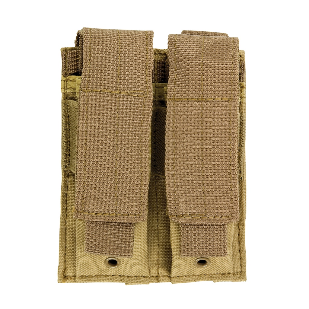 Forward-Open Rapid Access Double Pistol Mag Pouch - Tan