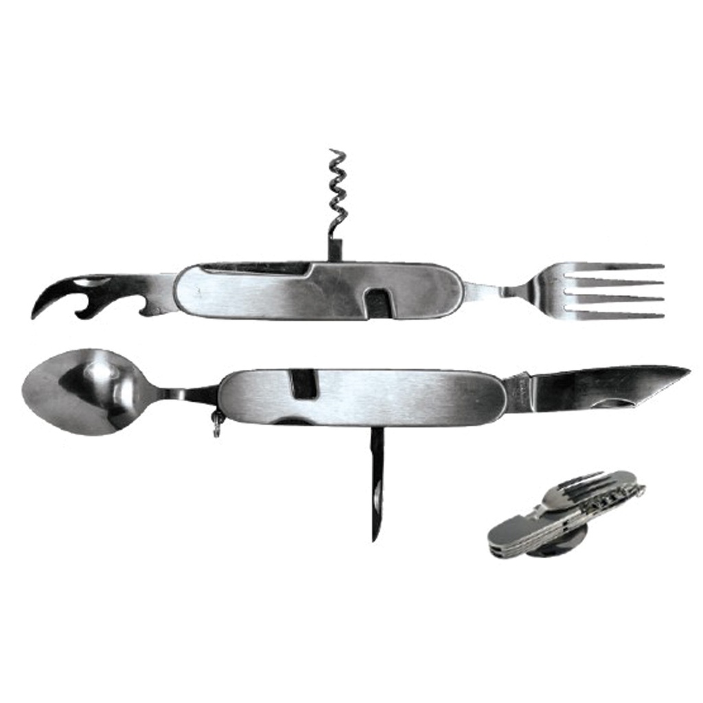 TrailSplit Dual-Use Camping Utensil Multi Tool - Stainless Steel