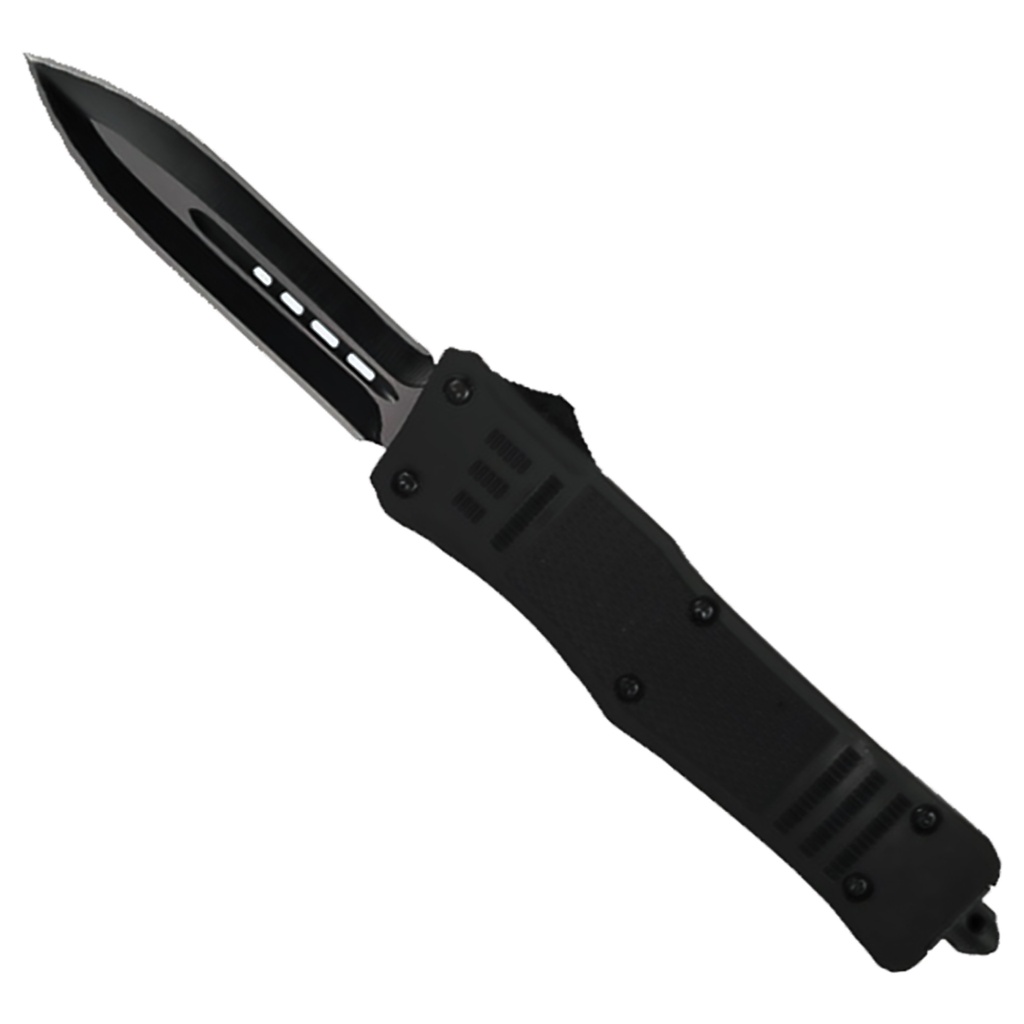 Grip-Grid Rapid-Deploy Double Edge OTF Knife - Matte Black