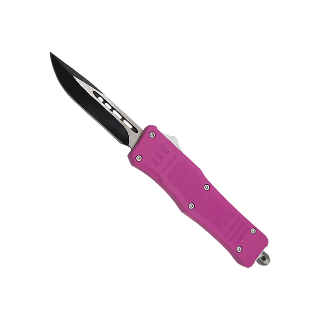 Signal Grip Compact OTF Knife - Pink Rubberized